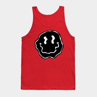 Trippy Smiley face black Tank Top